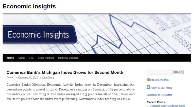 Comerica Bank’s Michigan Index Climbs