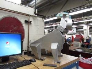 This Ferris bulldog guards the welding lab.