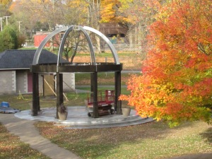 The partially completed gazebo in Big Rapids' Mitchell Creek Park.
