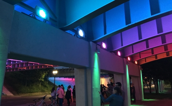 Lansing turns on high-tech lights ‘Under The Bridge’